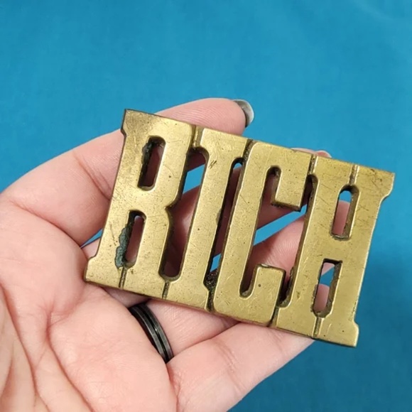 RICH Vintage Brass Belt Buckle - Picture 7 of 8